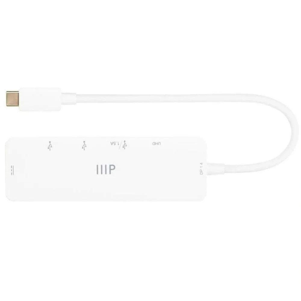 NWT Monoprice 5-in-1 USB-C to 4K HDMI Display Adapter & USB Hub,Docking Station
